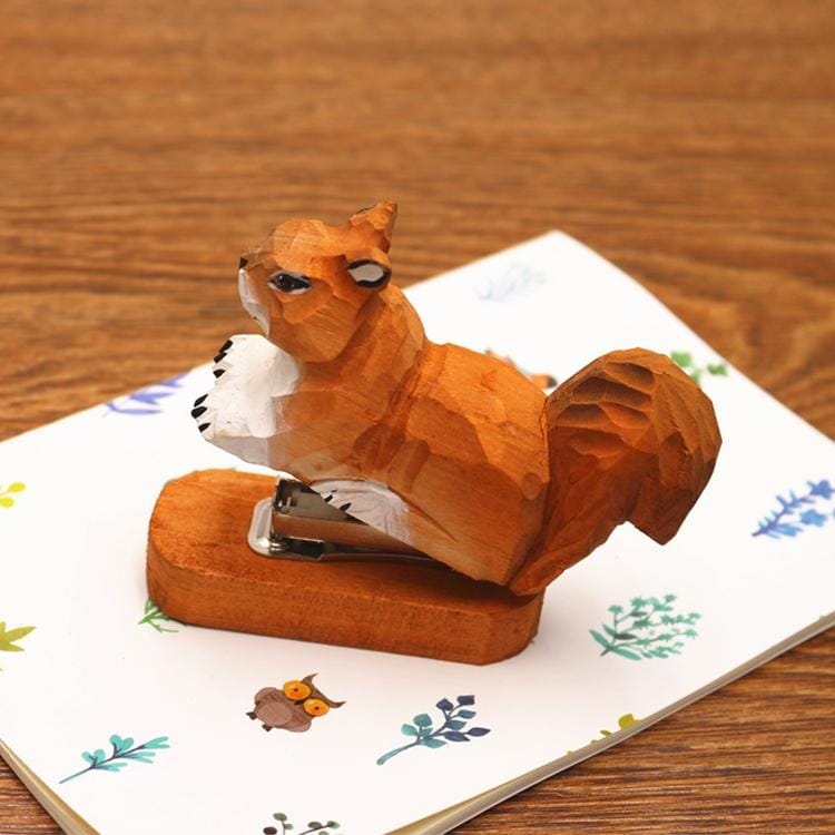 24/6 26/6 Handmade Wood Animal Mini Stapler Paper Office School Smart Home Kit (Style2)