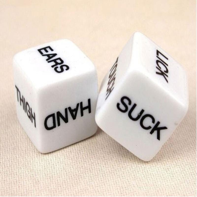 2 PCS Funny Sex Dice Humour Party Gambling Adult Games Sex Toys Cuboid (White)