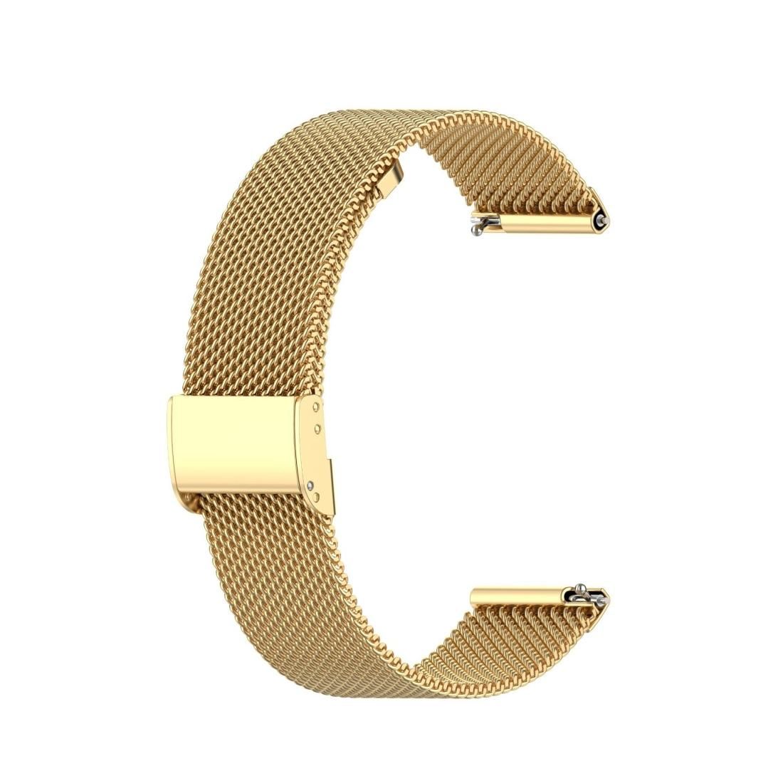 For Huawei GT/GT2 46mm/ Galaxy Watch 46mm/ Fossil Fossil Gen 5 Carlyle 46mm Stainless Steel Mesh Watch Wrist Strap 22MM (Gold)