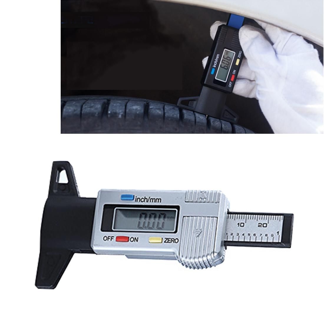 0-25mm Electronic Digital Tread Plan Refinding Rounds Refinding Outcome Exists Tread Tablets Type Gauge Depth Vernier Caliper Measuring Tools (Silver)
