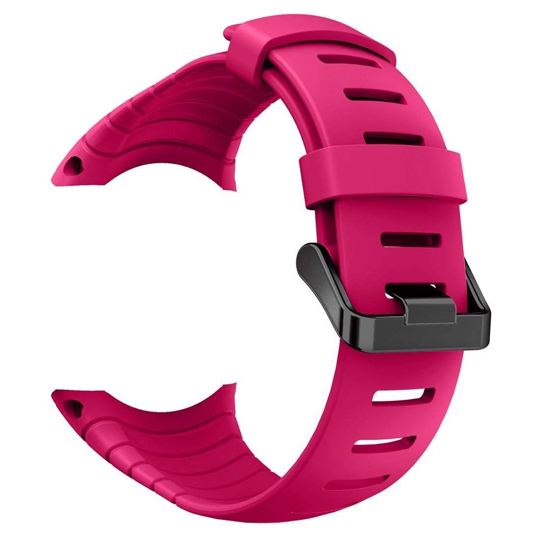 For Sunnto Core Series Square Steel Buckle Silicone TPU Watch Bands (Magenta)