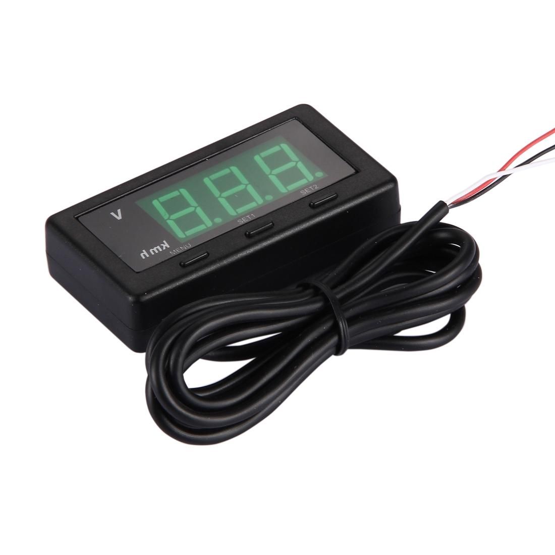 Car Digital Speed Monitor, Display Car Speed and Voltage (Black)