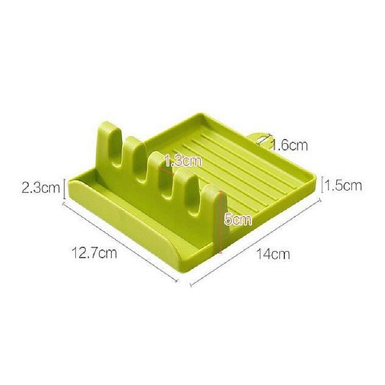 5 PCS Kitchen Spatula Shelf Spoon Pad Household Multifunctional Plastic Wall Hanging Rack (White)