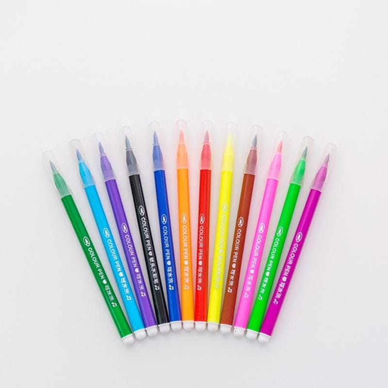 2 PCS Kindergarten Children Washable Graffiti Watercolor Brush, Style:24 In 1