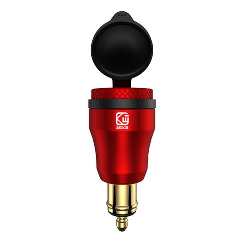 Motorcycle European-style Small-caliber Aluminum Alloy QC 3.0 + PD Fast Charge USB Charger, Shell Color:Red (Blue Light)