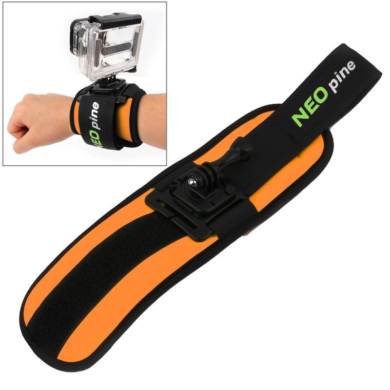 NEOpine GWS-5 Sports Diving Wrist Strap Mount Stabilizer 360 Degree Rotation for GoPro  NEW HERO /HERO6   /5 /5 Session /4 Session /4 /3+ /3 /2 /1, Xiaoyi and Other Action Cameras (Orange)