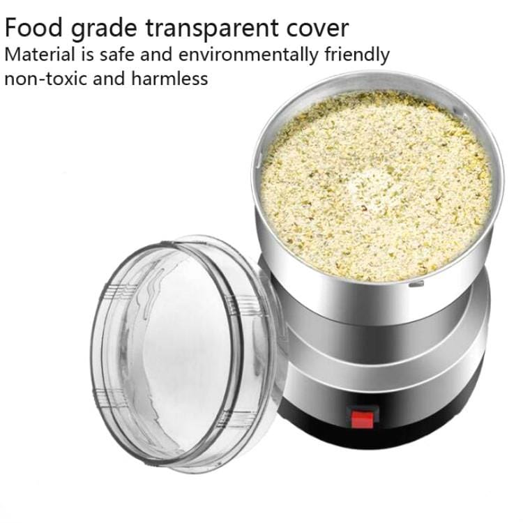 Daisheng Medicinal Material Grinder Powder Machine Household Small Stainless Steel Grinder, Specification:EU Plug (4 Leaf Blade)