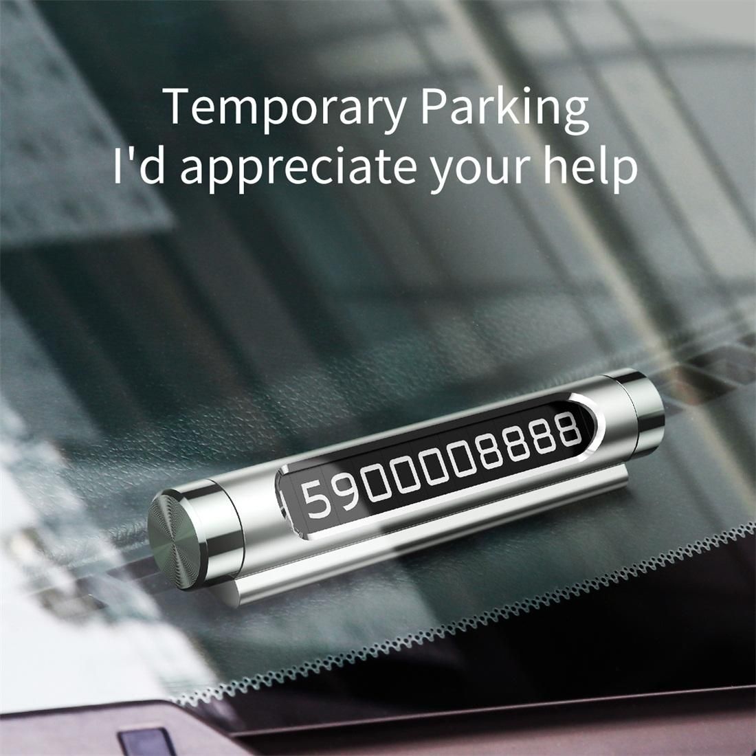 Baseus All-metal Car Temporary Parking Number Plate Parking Card, Double Number Version (Black)