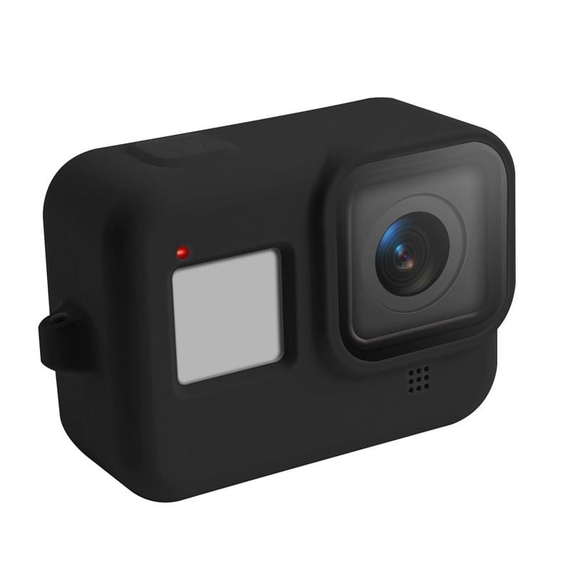 Silicone Protective Case Cover with Wrist Strap for GoPro HERO8 Black (Black)