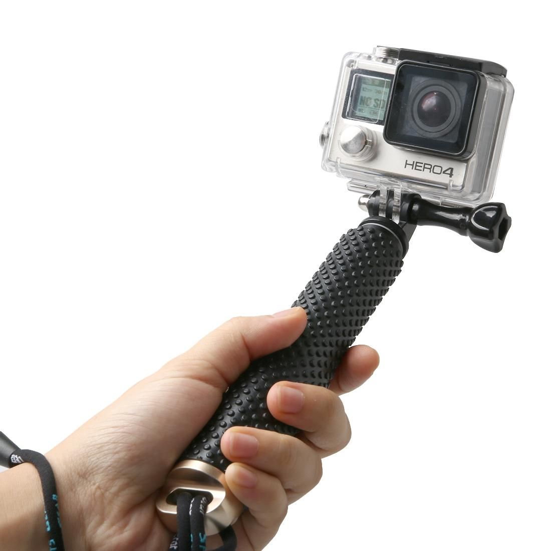 Handheld Extendable Pole Monopod with Screw for GoPro HERO5 Session /5 /4 Session /4 /3+ /3 /2 /1, Xiaoyi Sport Cameras, Max Length: 49cm (Gold)
