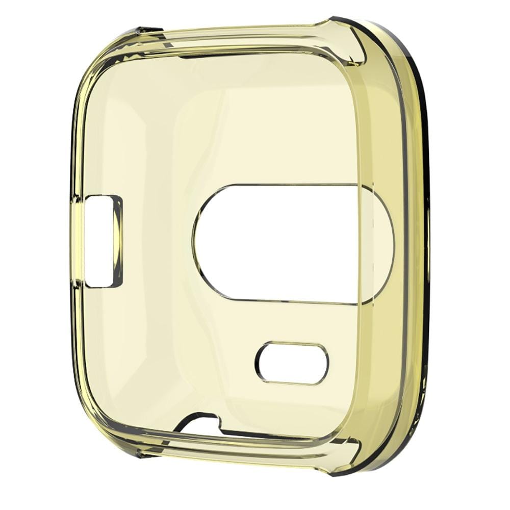 For Fitbit Versa Lite Smart Watch Silicone Protective Case (Transparent Yellow)