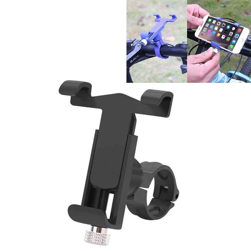 360 Degree Rotatable Aluminum Alloy Phone Bracket for Bicycle, Suitable for 50-100mm Device (Black)