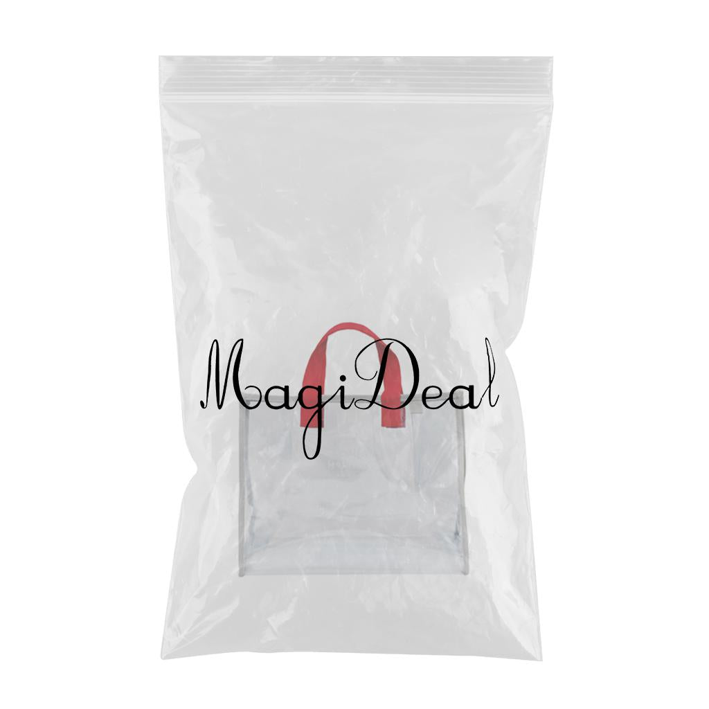 Clear Work Tote Shoulder Summer Beach Bag Purse Security Transparent  Red
