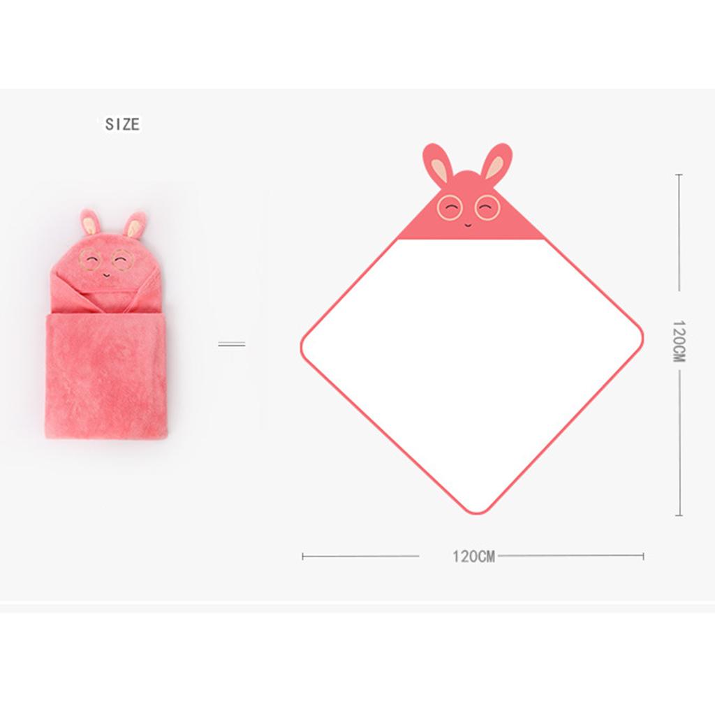 Cute Baby Kid's Hooded Bathrobe Toddler Boy Girls Bath Towel Rabbit Pink