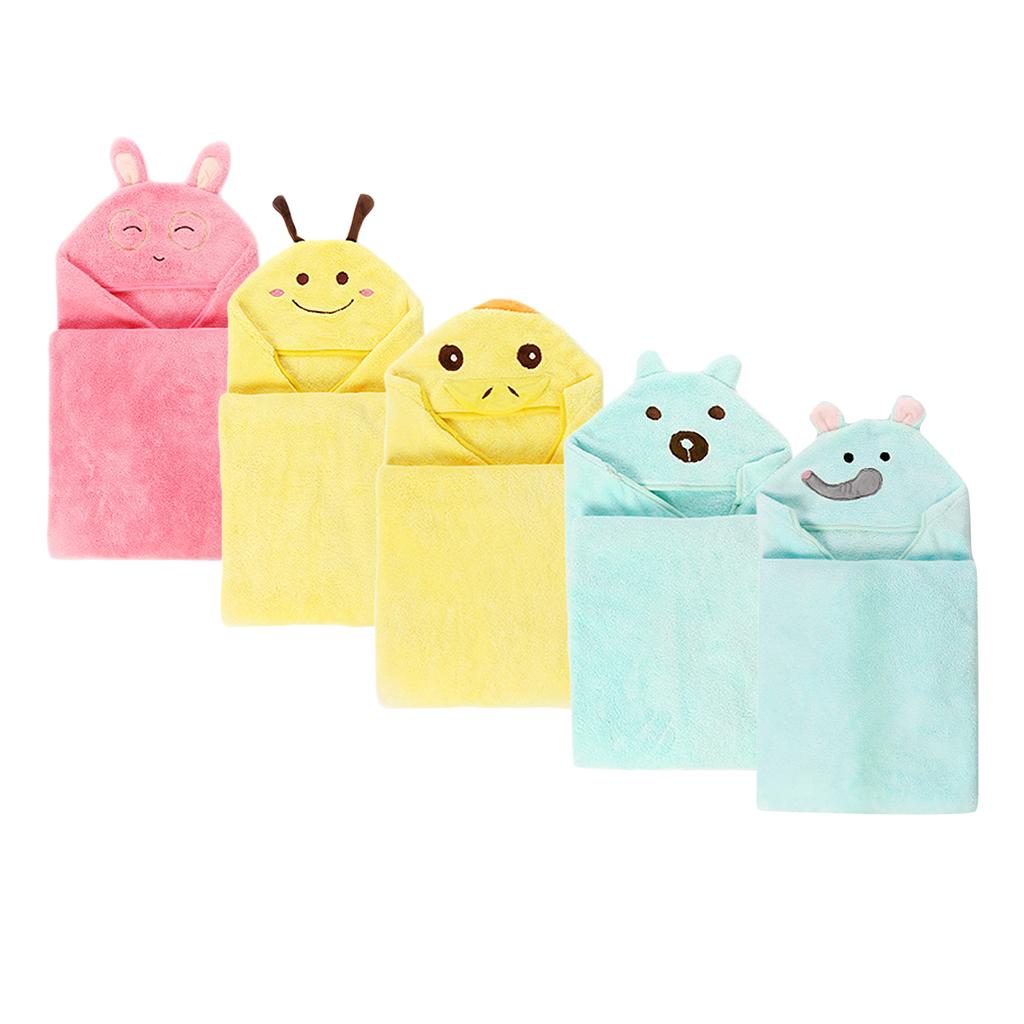 Cute Baby Kid's Hooded Bathrobe Toddler Boy Girls Bath Towel Rabbit Pink