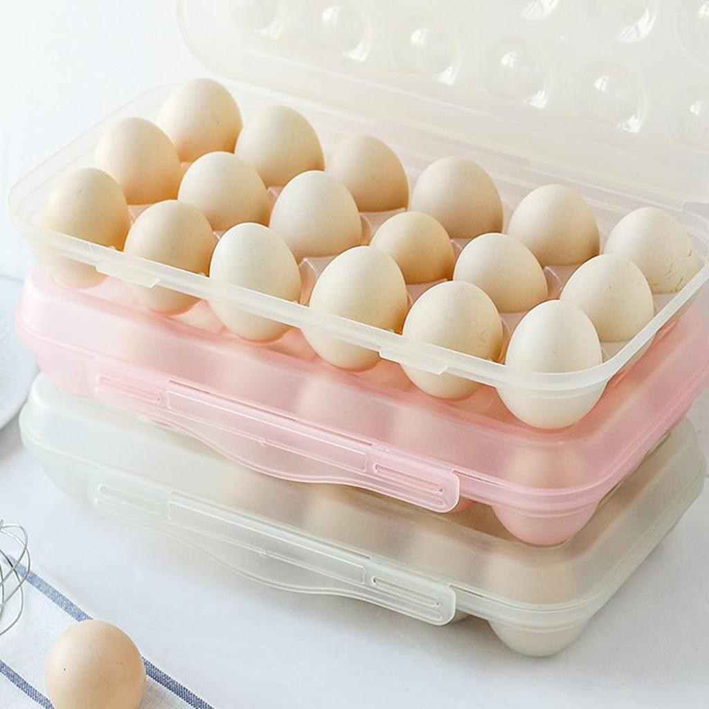 18 Eggs Holder for Refrigerator Fridge Home Light Pink