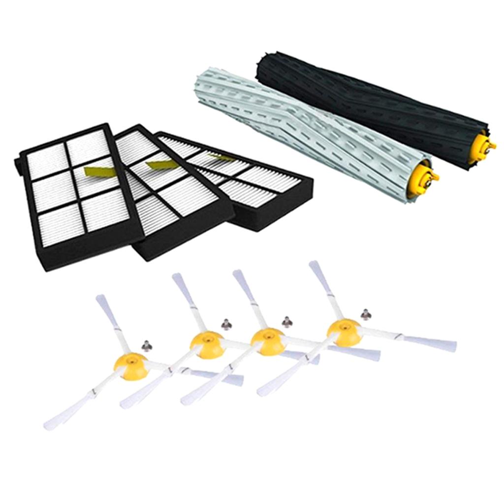 1 Set of Vacuum Cleaner Parts - Main Brush & 3Arm Side Brush & Filter Screen