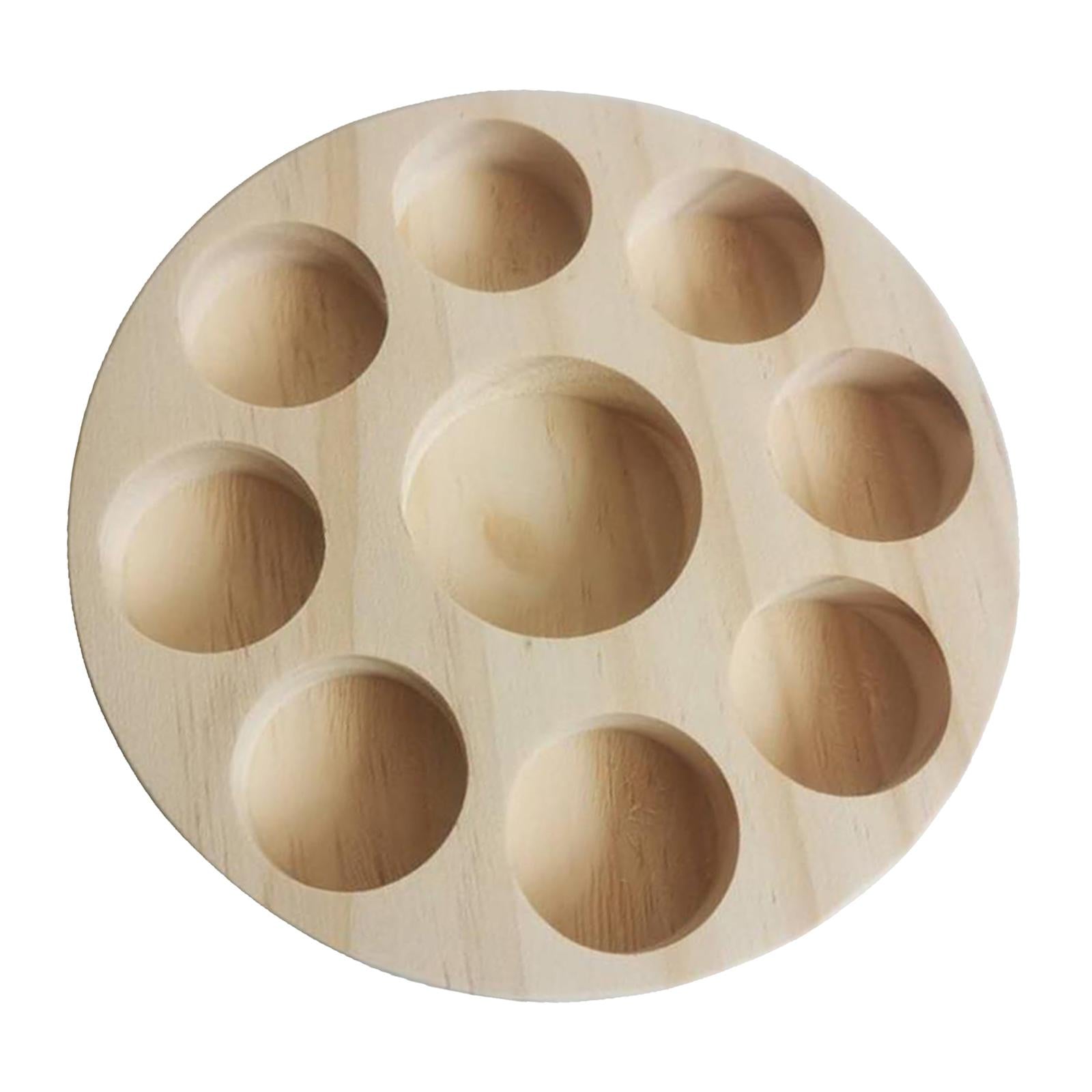 Round Wooden Essential Oil Display Stand Rack Shelf Organizer w/9 Slots