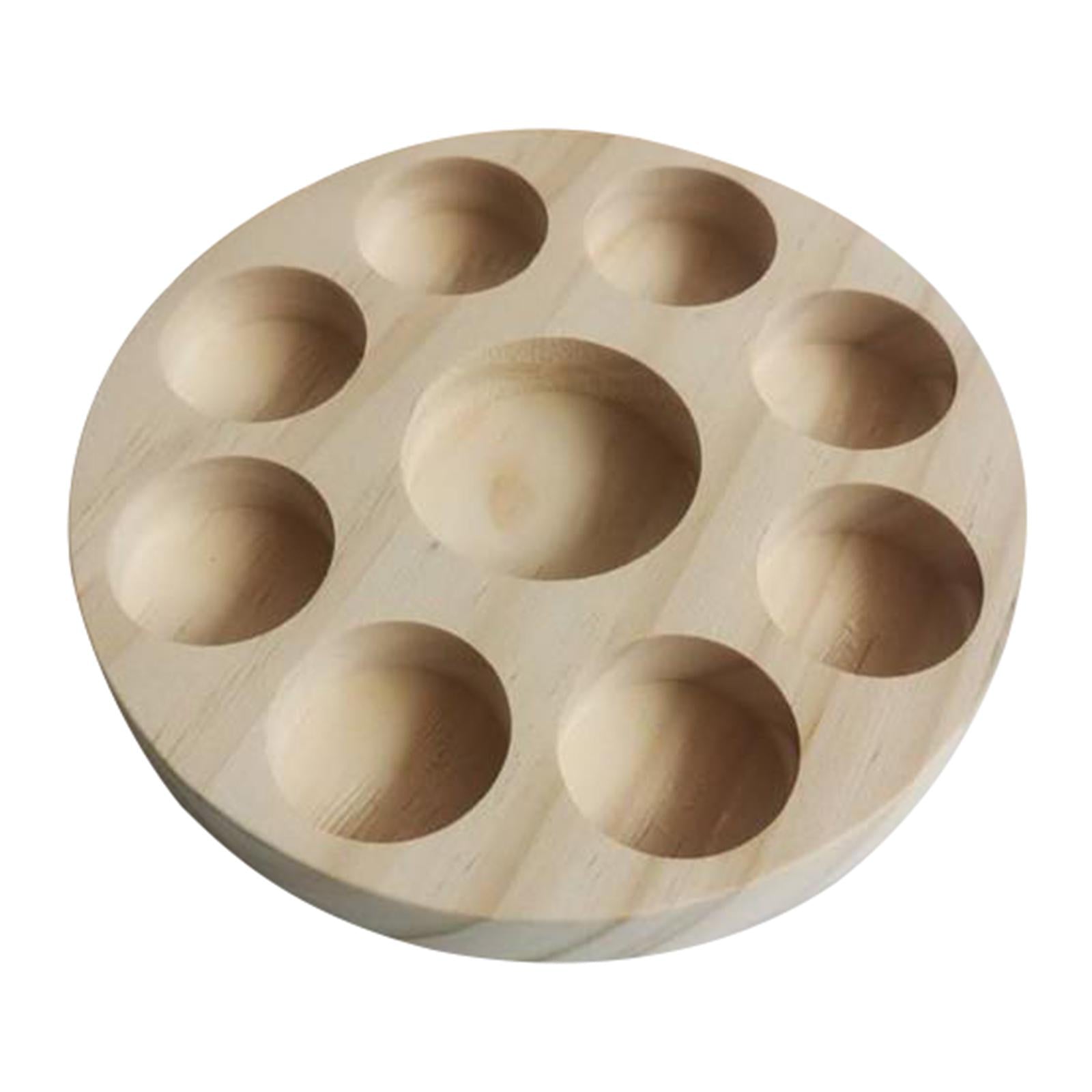 Round Wooden Essential Oil Display Stand Rack Shelf Organizer w/9 Slots