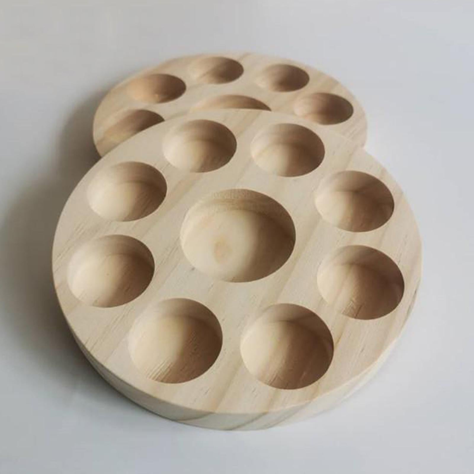 Round Wooden Essential Oil Display Stand Rack Shelf Organizer w/9 Slots