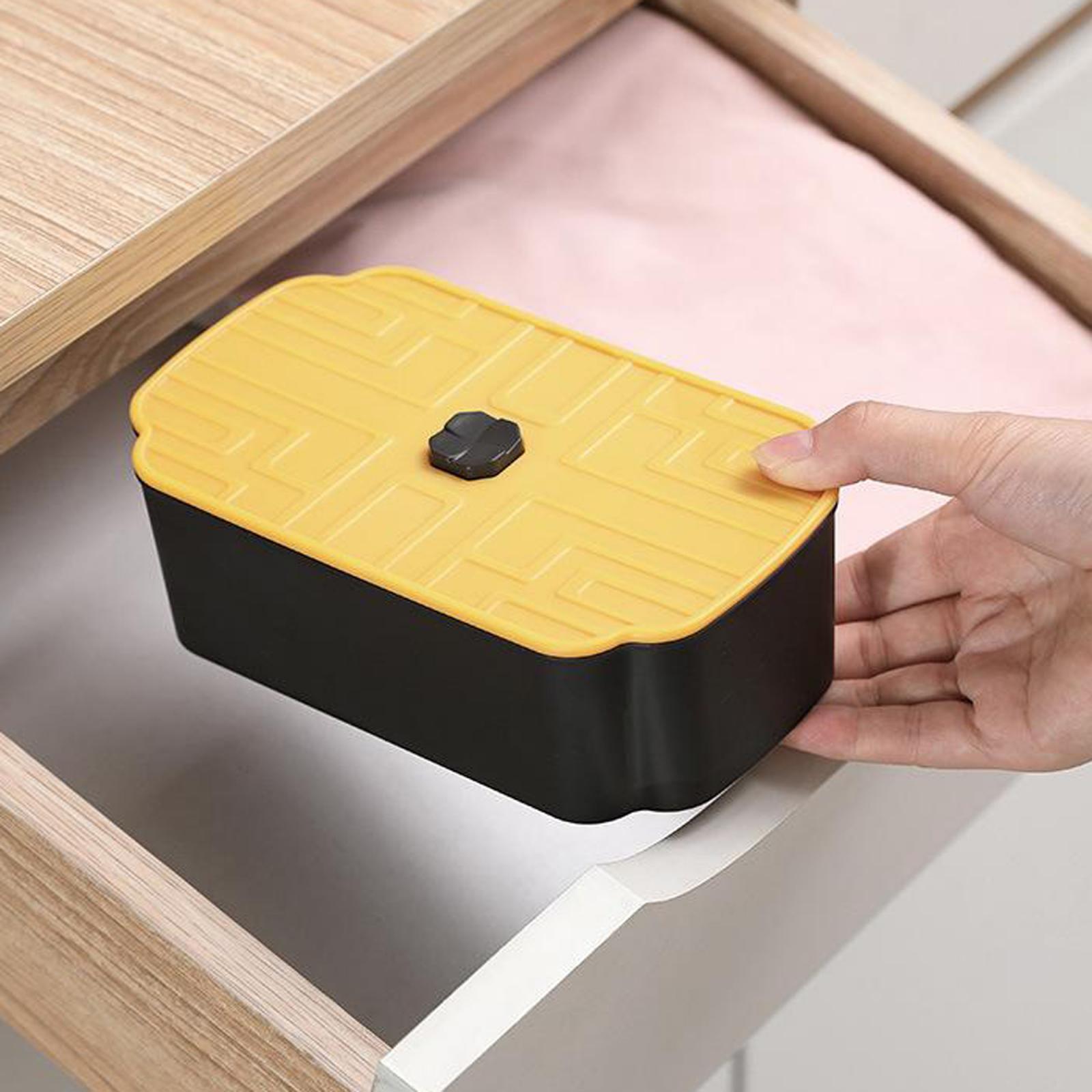 Sewing Storage Box Organizer Thread Measuring Tape Needles Thimble Yellow