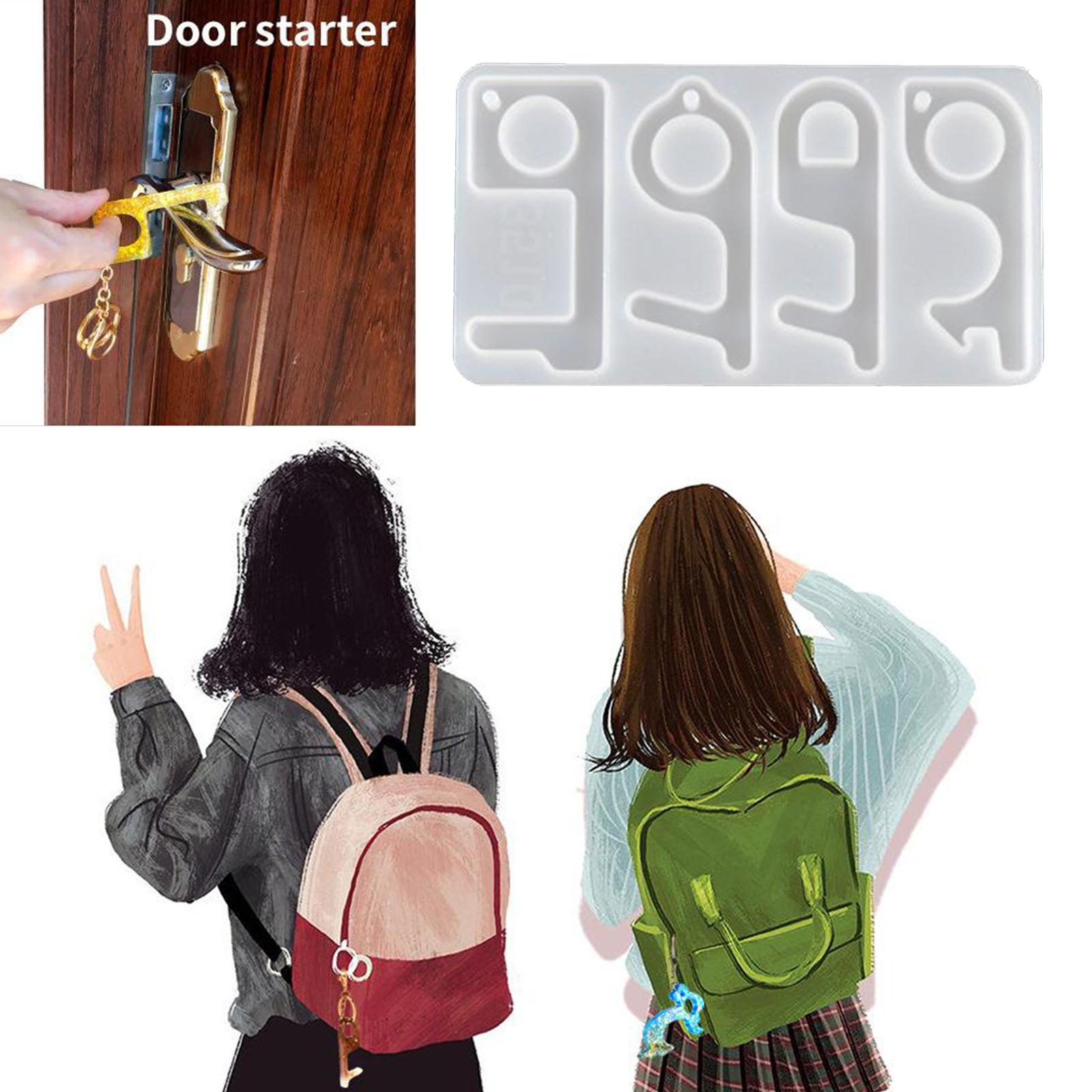 No Touch Silicone Door Opener Button Pusher Casting Mold Epoxy Mould 4 in 1