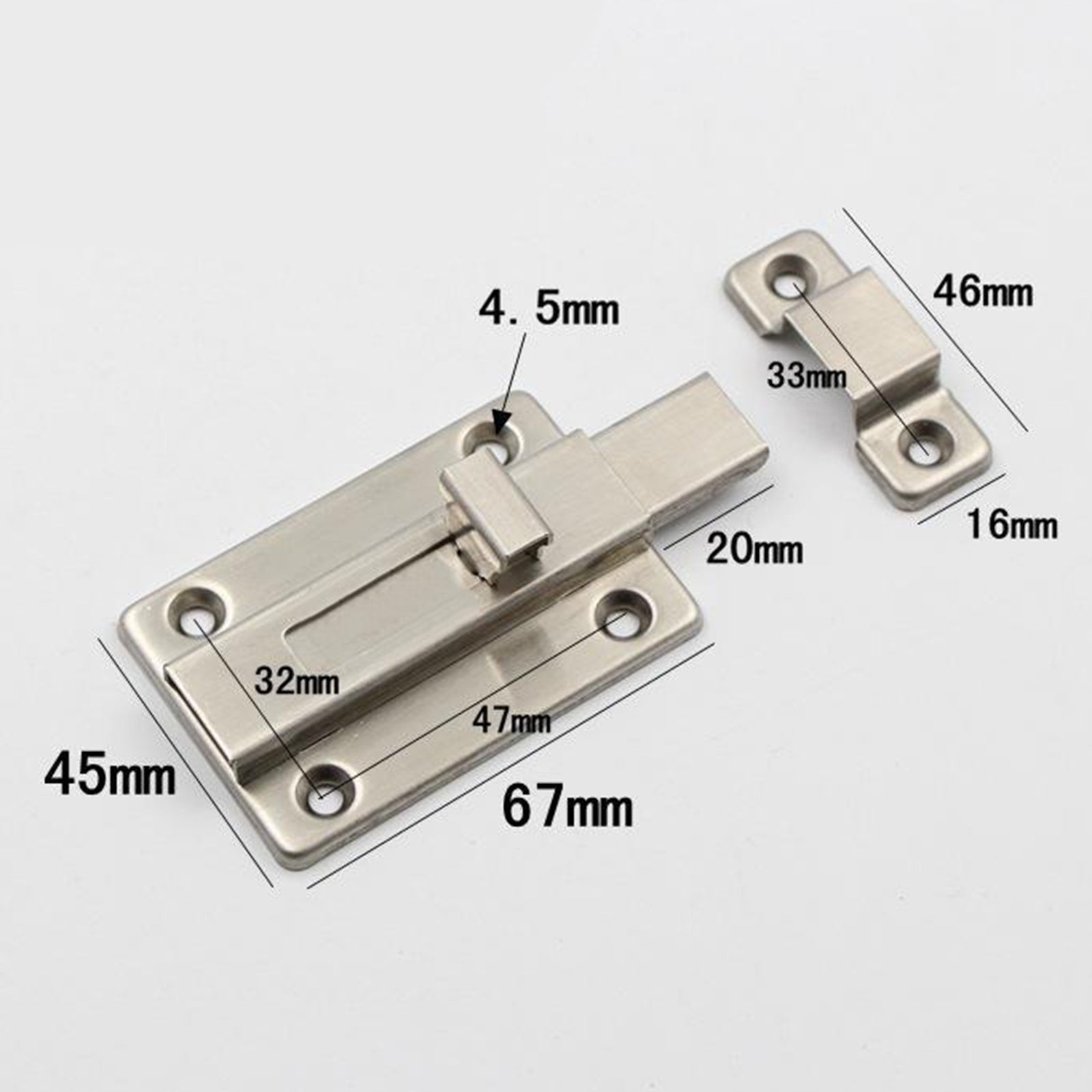 Heavy Duty Door Security Slide Latch Lock with Screws 3inch