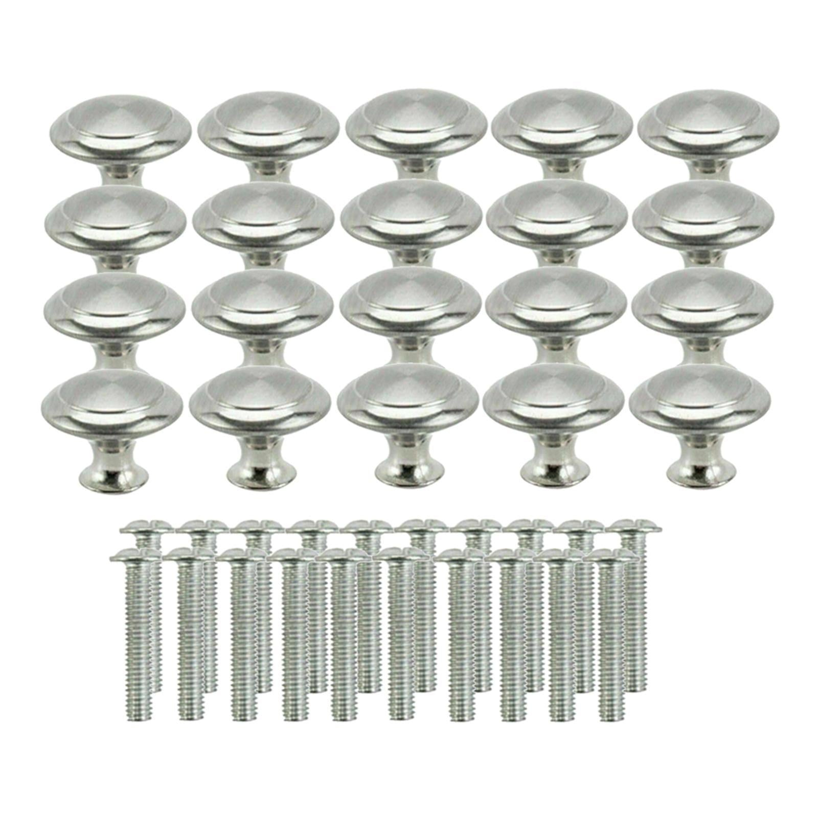 20x Door Knobs Cabinet Handles Cupboard Drawer Kitchen Stainless Steel DIY