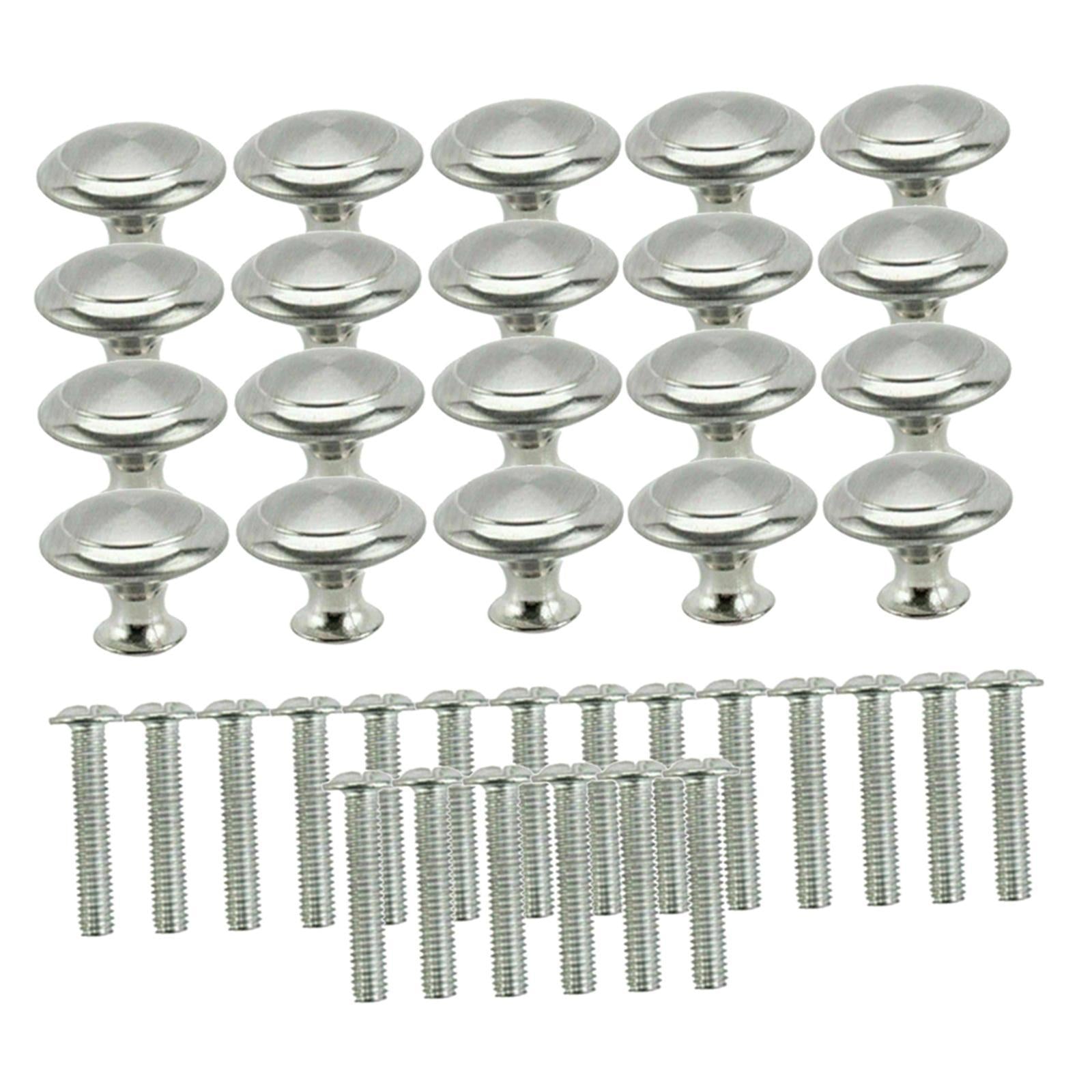 20x Door Knobs Cabinet Handles Cupboard Drawer Kitchen Stainless Steel DIY