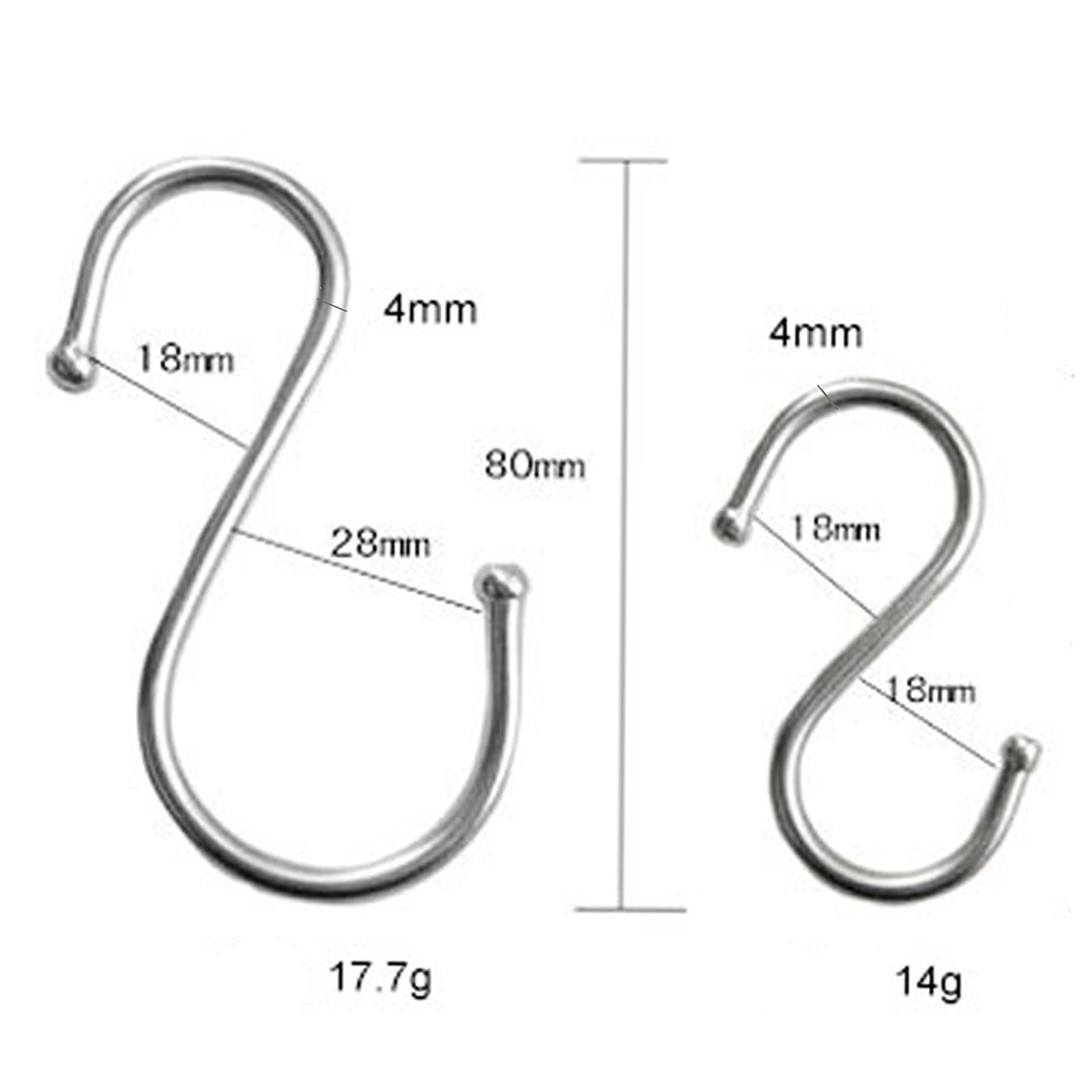 5pcs Stainless S Hooks Kitchen Meat Pan Utensil Clothes Hanger  80x18x28mm