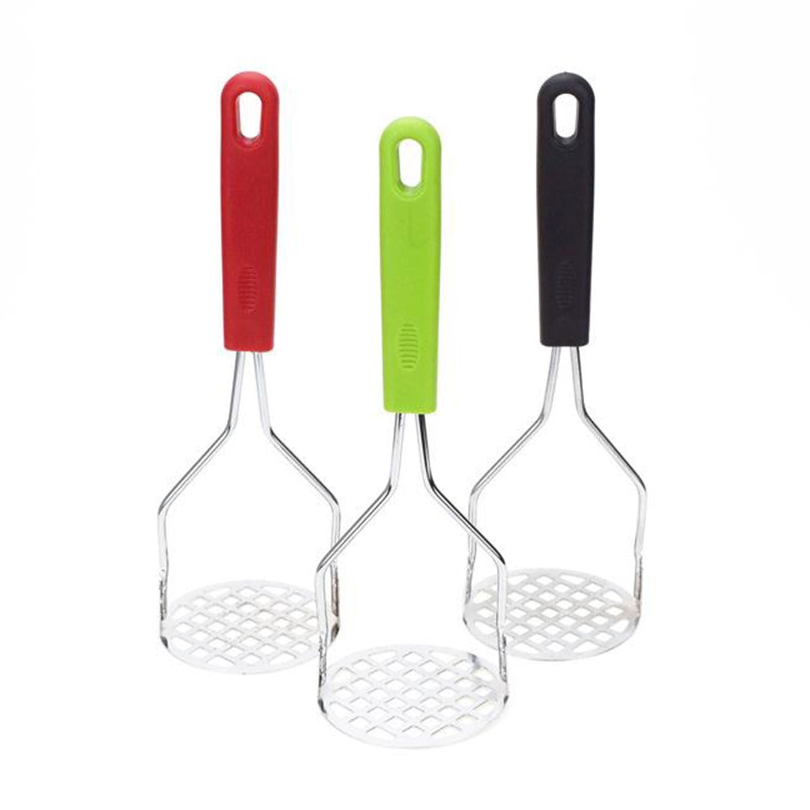 Potato Masher Stainless Steel for Tomato Vegetable Hand-Mashed Black