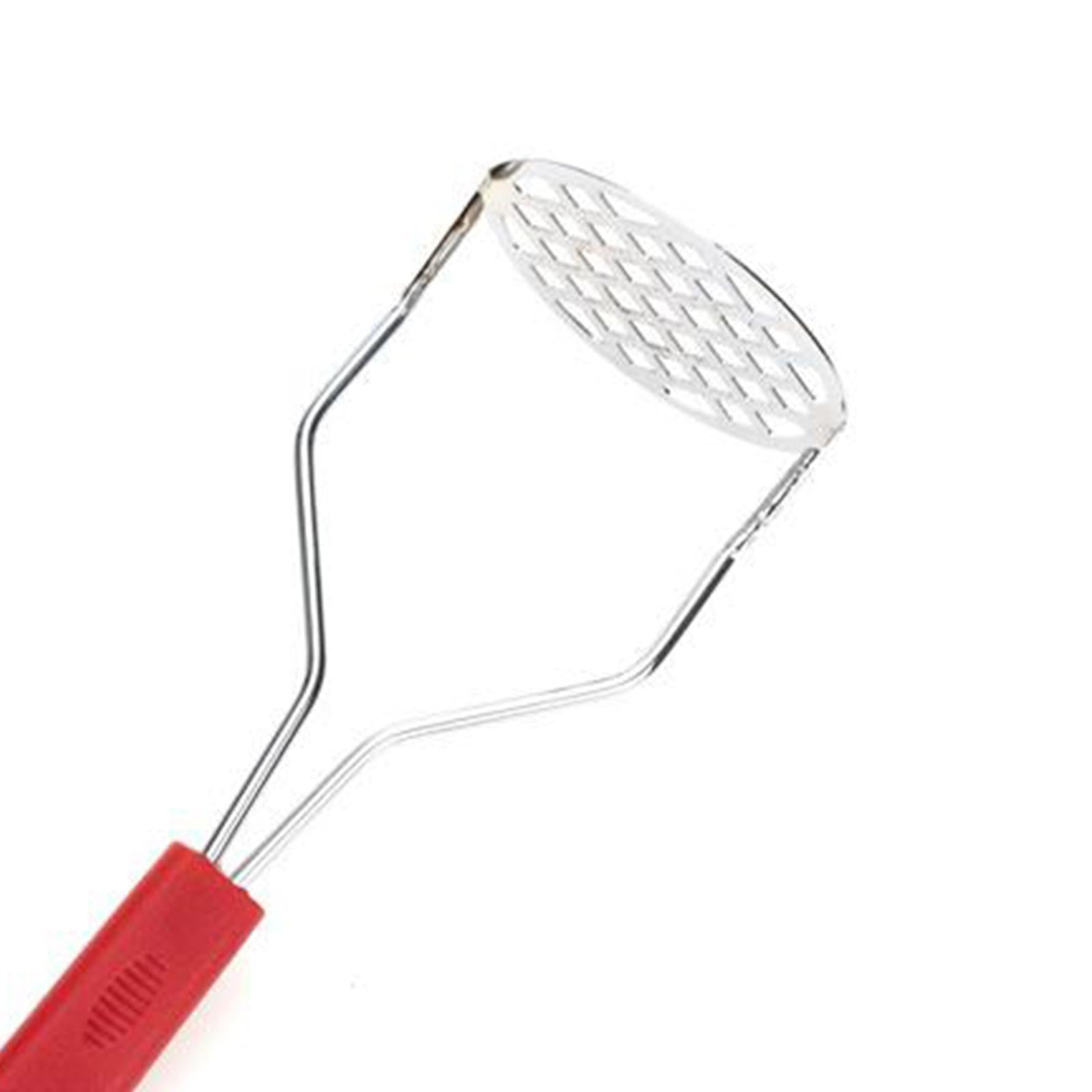 Potato Masher Stainless Steel for Tomato Vegetable Hand-Mashed Red