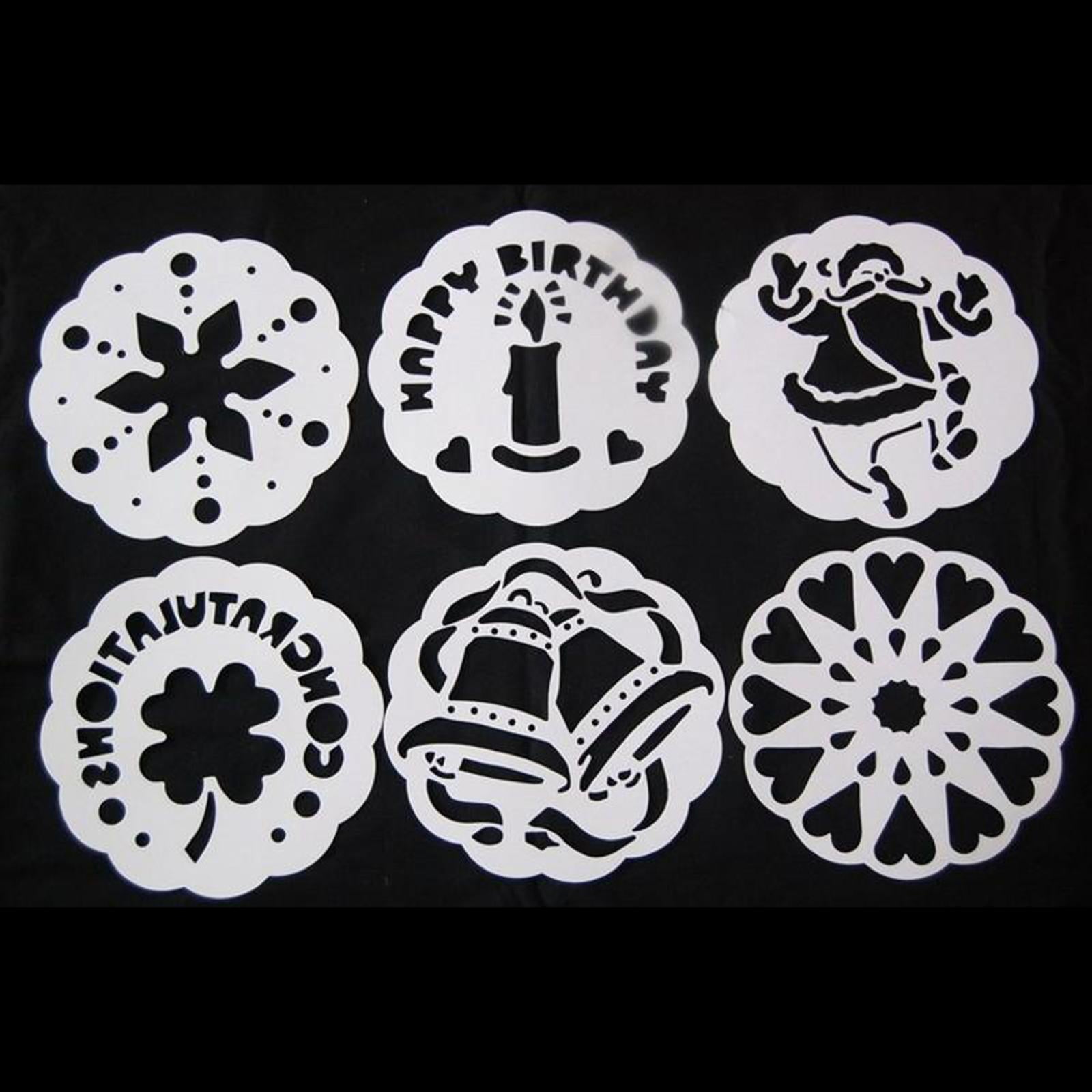 6PCS/Set Plastic Cake Stencils Flower Birthday Cake Mold Decorating Tool DIY