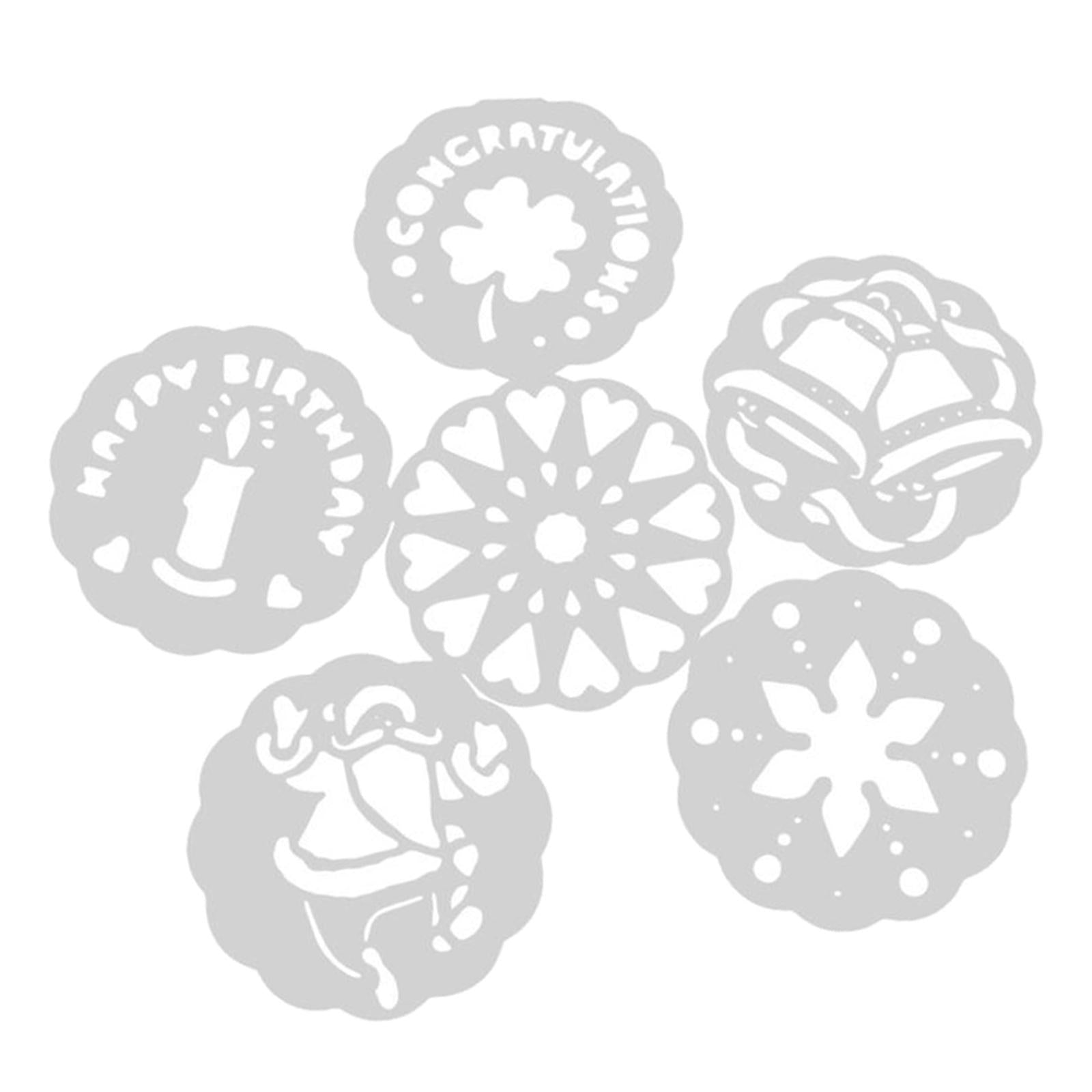 6PCS/Set Plastic Cake Stencils Flower Birthday Cake Mold Decorating Tool DIY