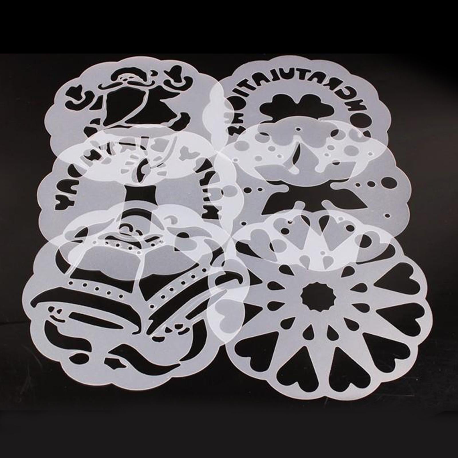 6PCS/Set Plastic Cake Stencils Flower Birthday Cake Mold Decorating Tool DIY