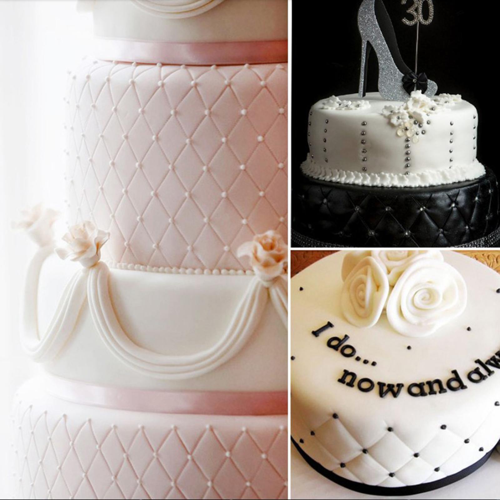 DIY Cake Fondant Impression Mat Cake Border Decorating Tools Grid Pattern