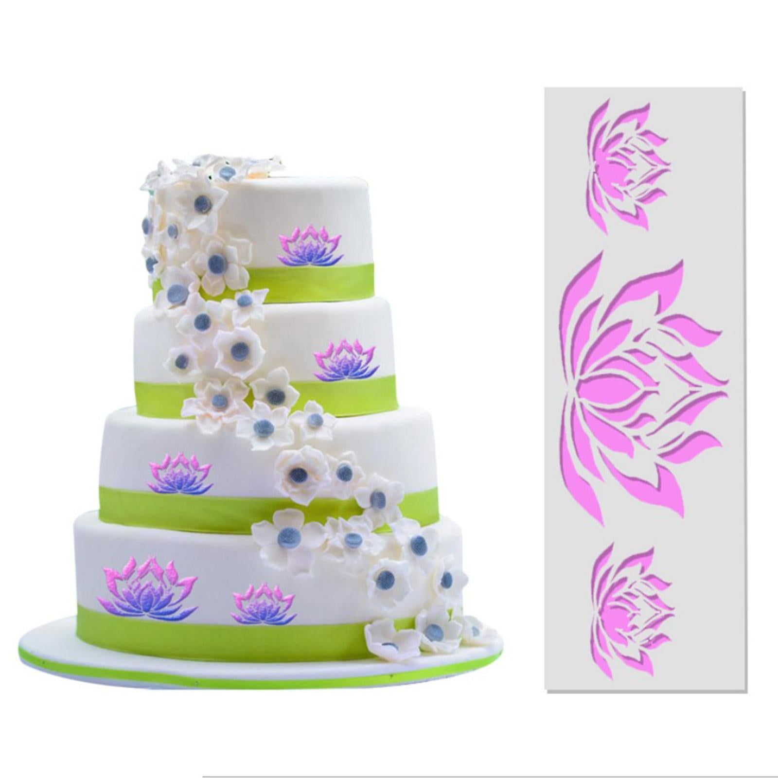 9Pcs DIY Silicone Cake Lace Decoration Moulds Embosser Mat Mold