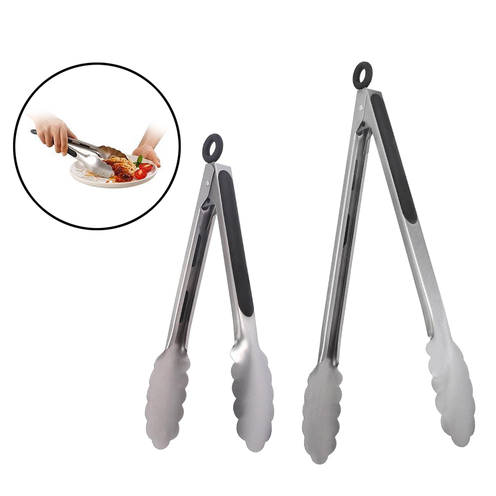 Kitchen BBQ Grilling Tool Set- Stainless Steel Tong Non-Stick Tongs 9inch