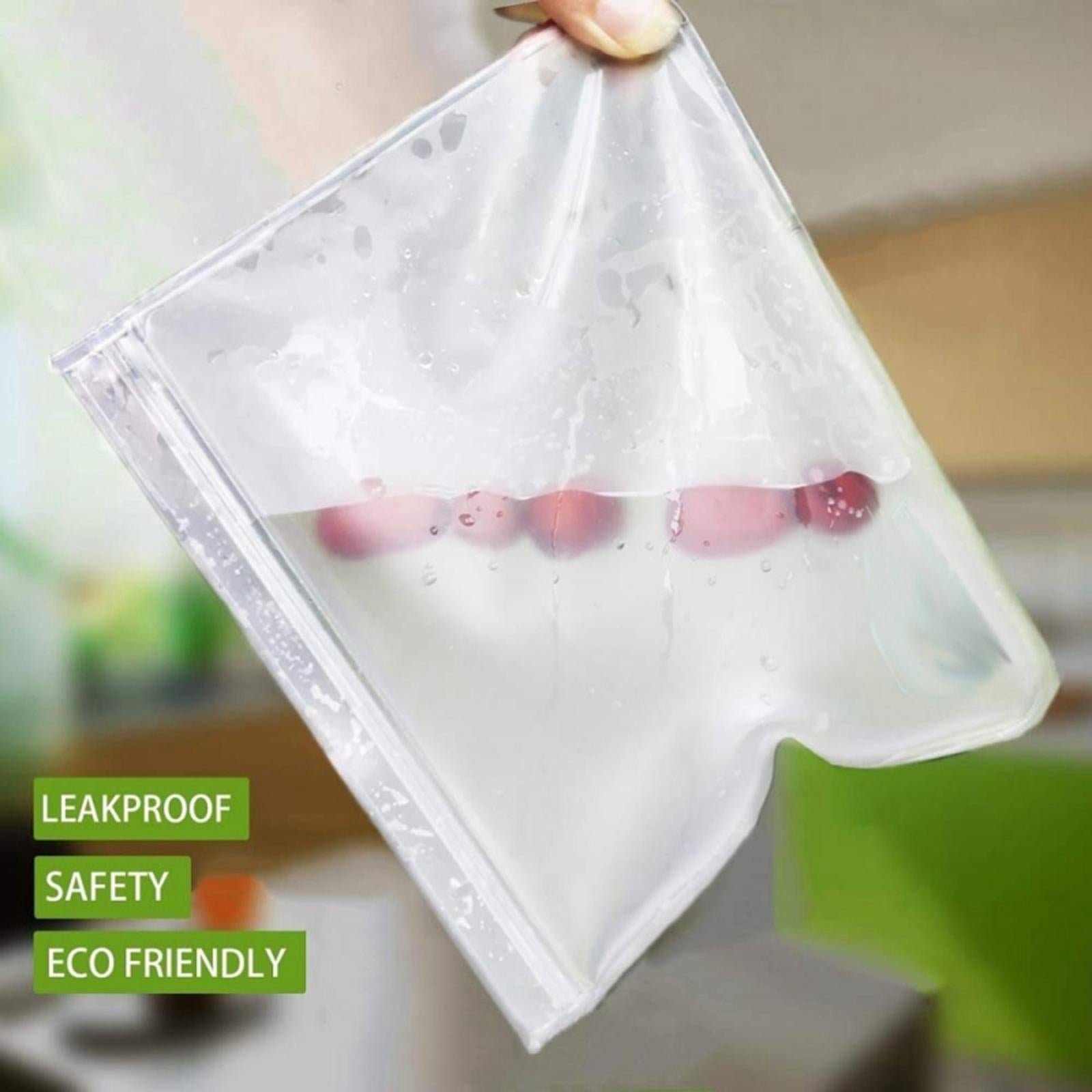 Leakproof Silicone Food Storage Bag Zip 6pcs 13.4x22cm and  6pcs 19.4x22cm