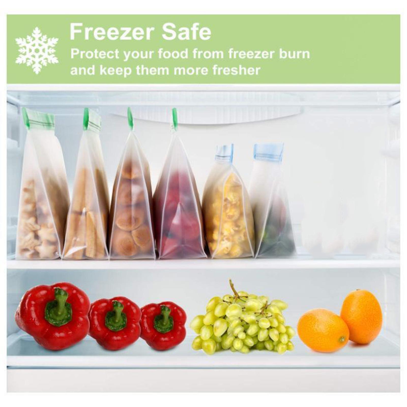 3x Food Storage Fresh Bag PEVA Meat Fruits BPA Free Freezer Container S