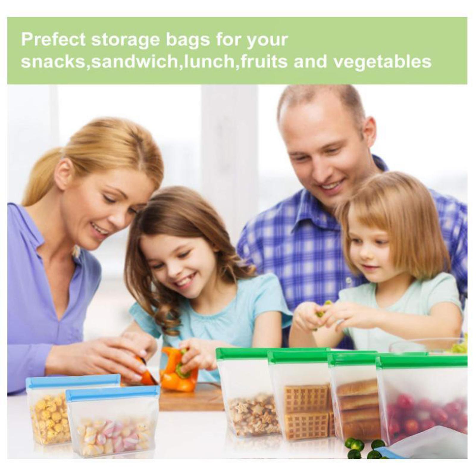 3x Food Storage Fresh Bag PEVA Meat Fruits BPA Free Freezer Container L