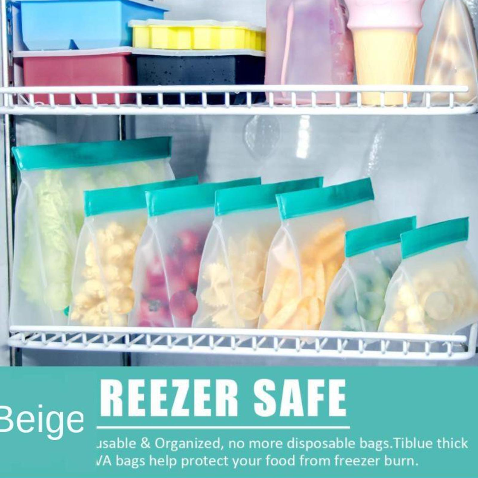 3x Food Storage Fresh Bag PEVA Meat Fruits BPA Free Freezer Container S+M+L