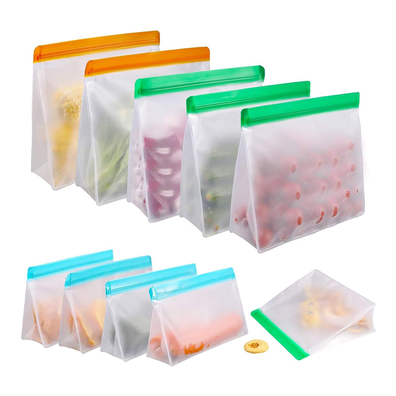 3x Food Storage Fresh Bag PEVA Meat Fruits BPA Free Freezer Container S+M+L