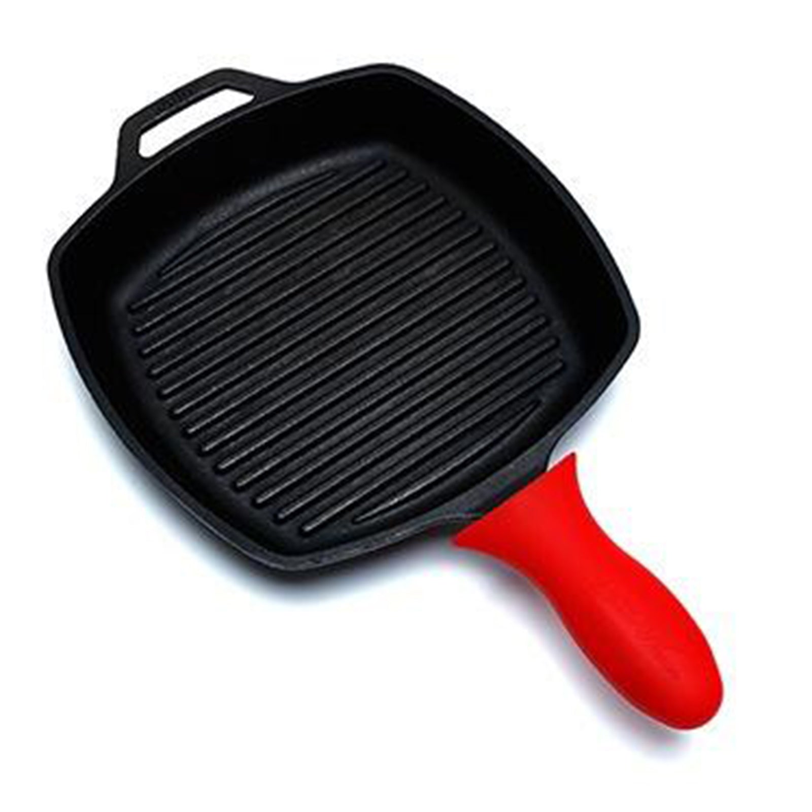 3Pcs Silicone Hot Skillet Handle Cover Holder Heat Resistant Removable Red