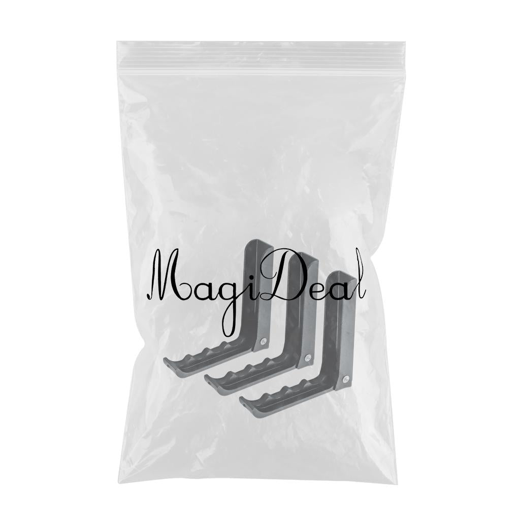 3pcs Aluminum Robe Hanger Hook Durable Wall-mounted Coat Hanger Black