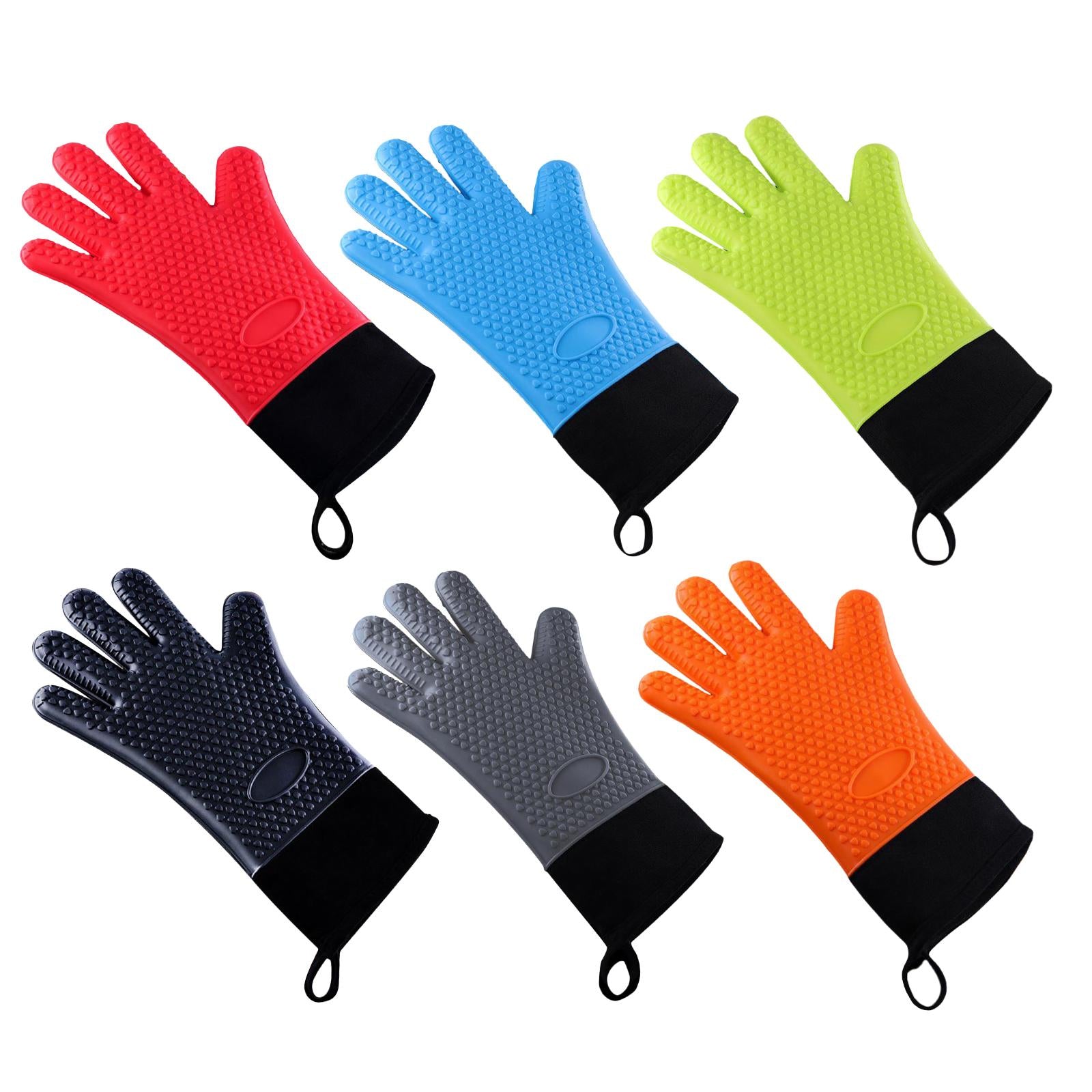 Premium Oven Gloves Insulated Long Anti-scalding Mitts for Cooking black