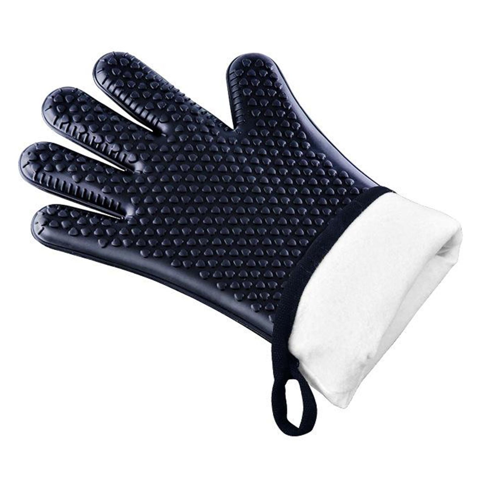 Premium Oven Gloves Insulated Long Anti-scalding Mitts for Cooking black