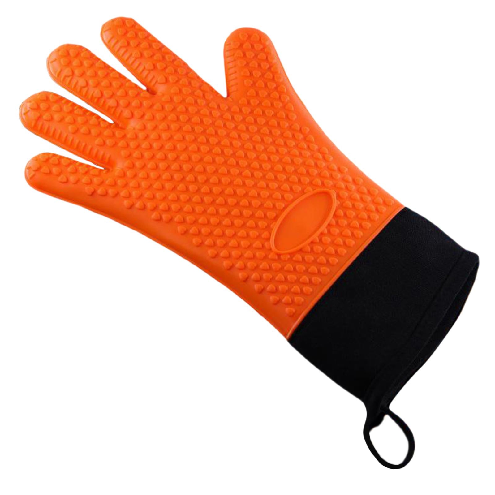 Premium Oven Gloves Insulated Long Anti-scalding Mitts for Cooking orange
