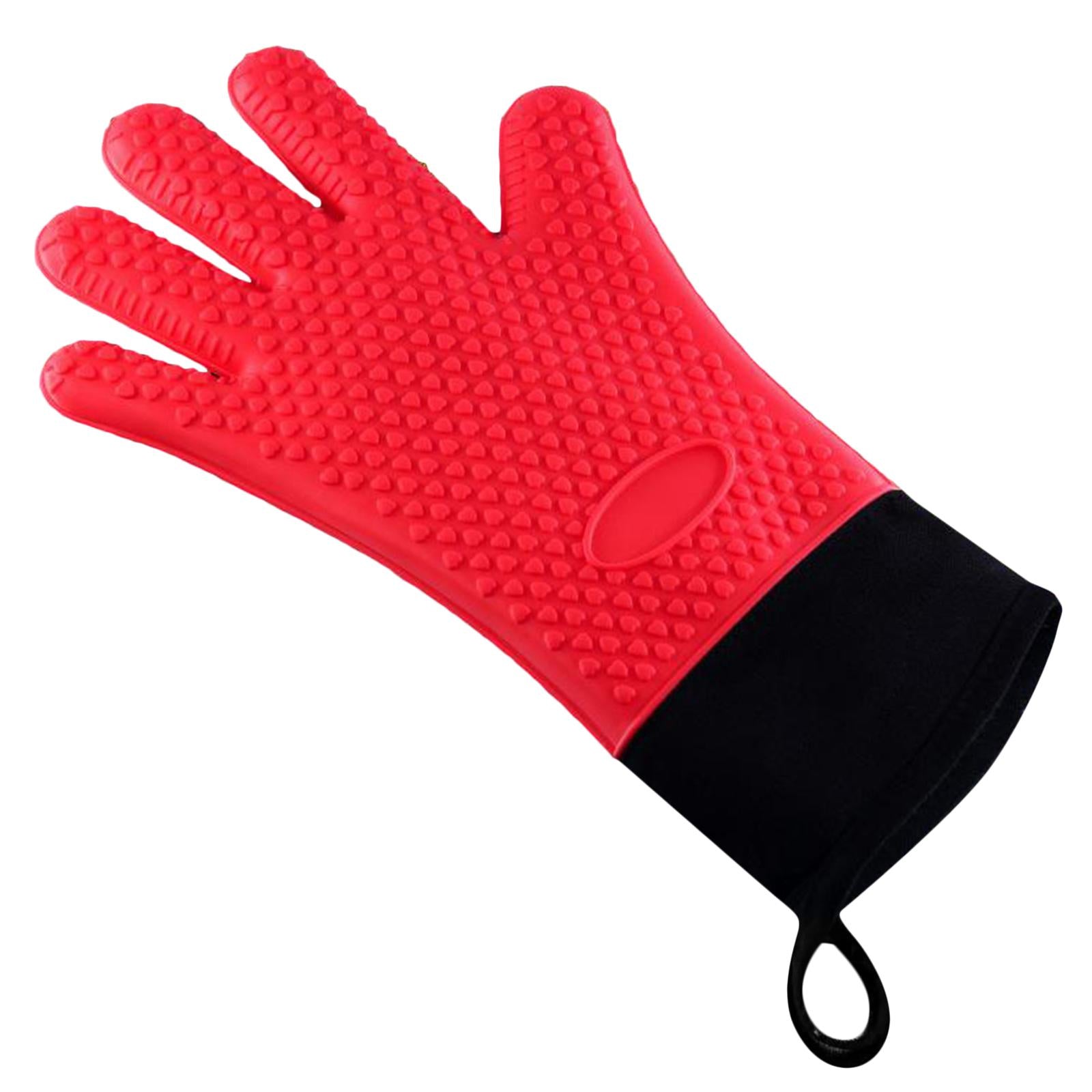 Premium Oven Gloves Insulated Long Anti-scalding Mitts for Cooking red