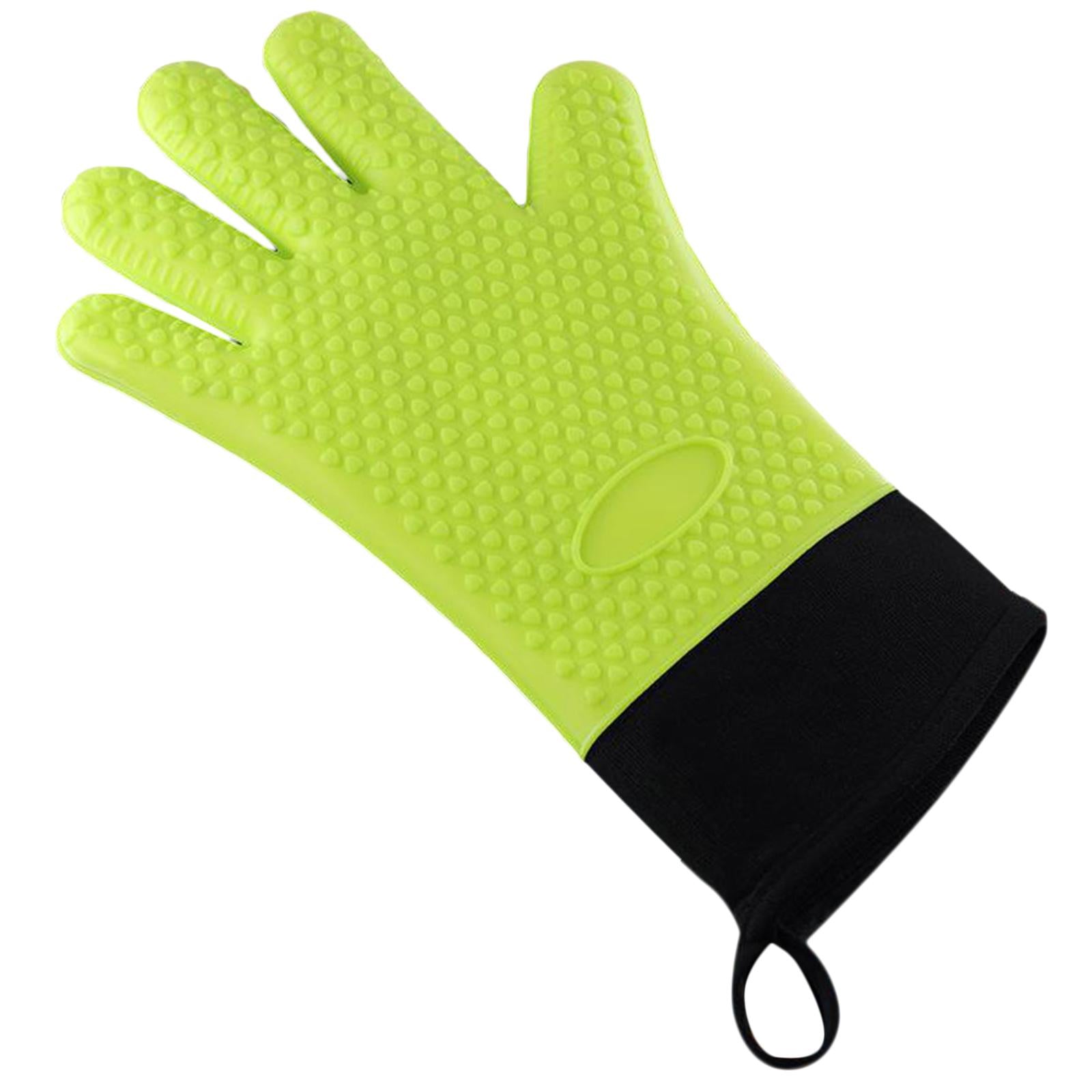 Premium Oven Gloves Insulated Long Anti-scalding Mitts for Cooking green